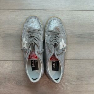 Golden Goose Silver Glitter Star Sneakers
